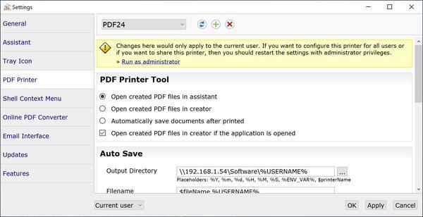 PDF24 Settings