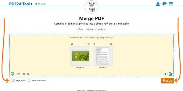 Combine pdf online