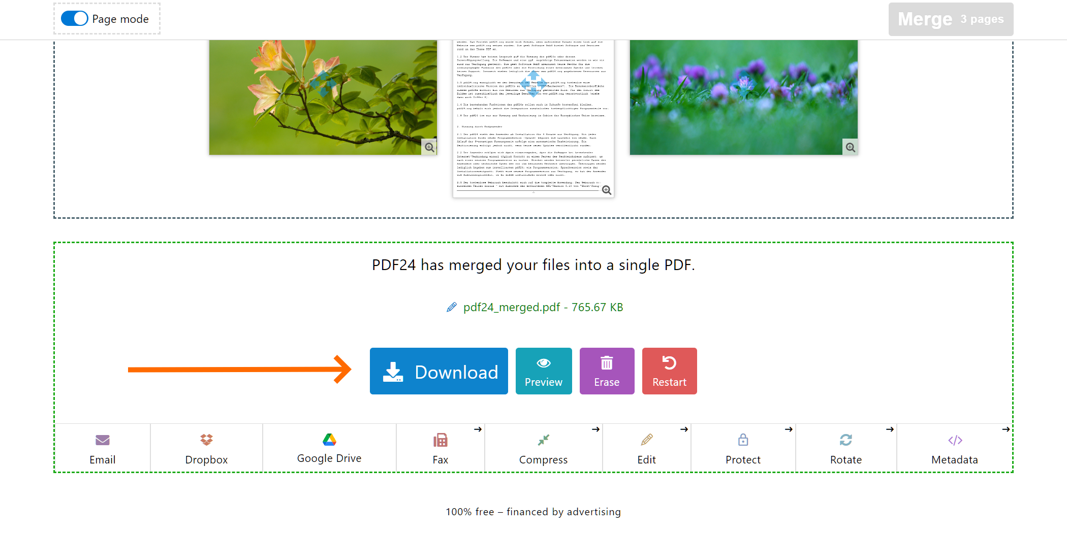 Merge Pdf Combine Pdf 100 Free Pdf24 Tools